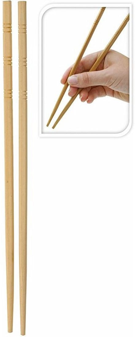 Excellent Houseware Sushi eetstokjes/chopsticks - 24x paar - bamboe hout naturel - Chinees/japans