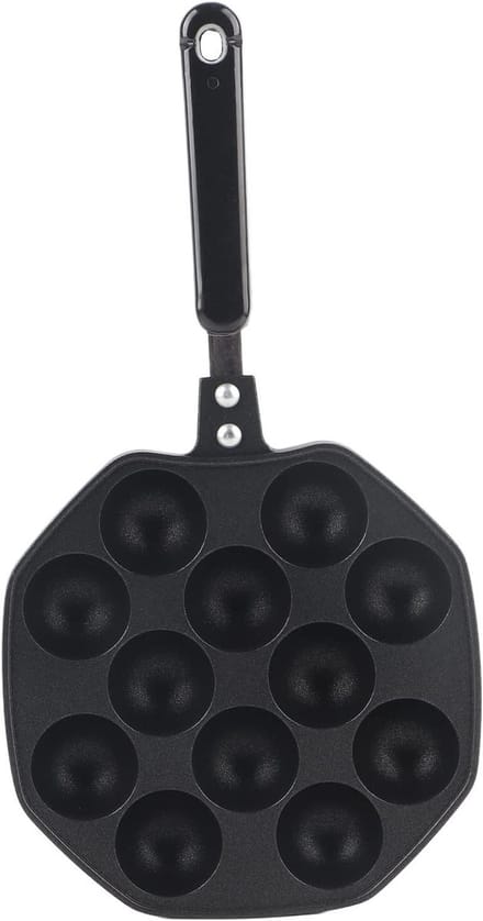 Pannenkoek Maker - Takoyaki Pan - Thuis Bakken - 12 Holtes - Non Stick - Zwart