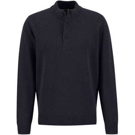 Fynch-Hatton Trui Troyer Buttons Cotton Wool Navy / male