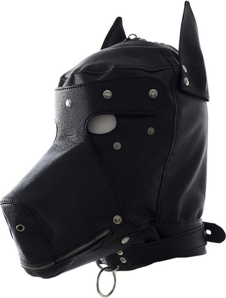 Nooitmeersaai - PU leren hondenmasker met mondrits