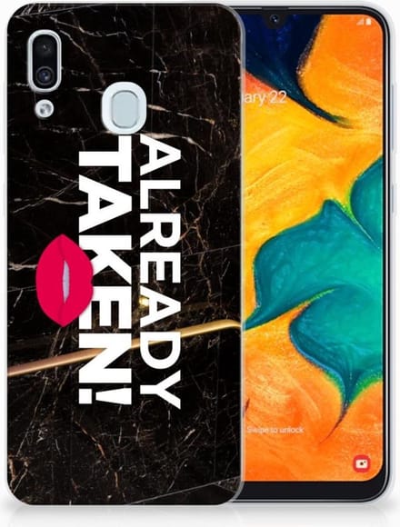 Samsung Galaxy A30 Siliconen hoesje met naam Already Taken Black