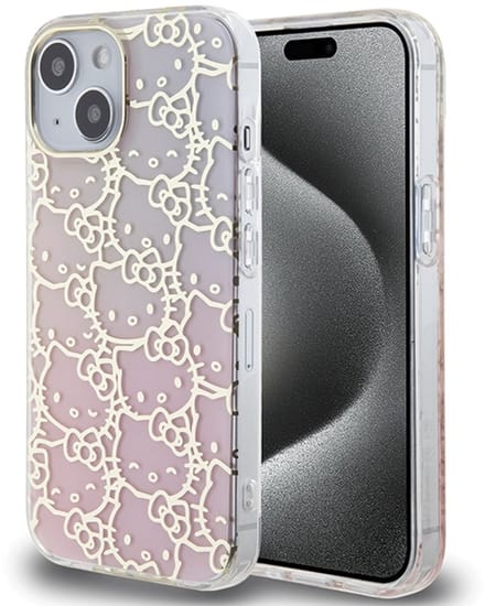 Hello Kitty Series - iPhone 15 Hoes - Roze - Gradient Electrop - Twarde Case