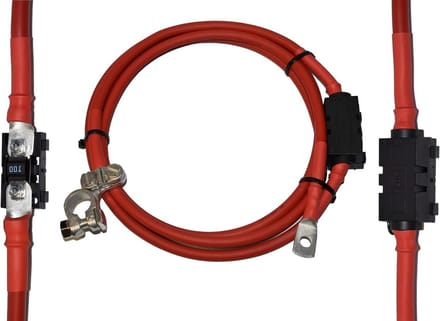 Accukabel 50 mm2 - Batterijkabel Stroomkabel - Voertuig Elektronica - Met Zekeringhouder - 4.2 Meter - Rood