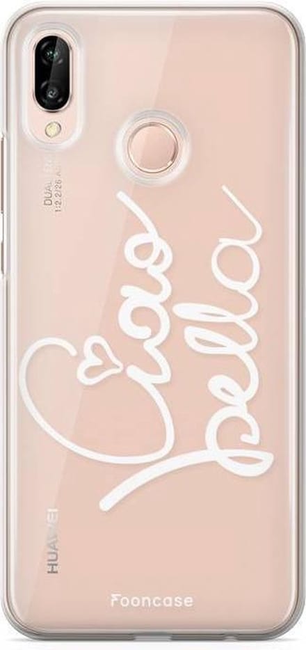 Fooncase Hoesje Geschikt voor Huawei P20 Lite - Shockproof Case - Back Cover / Soft Case - Ciao Bella!