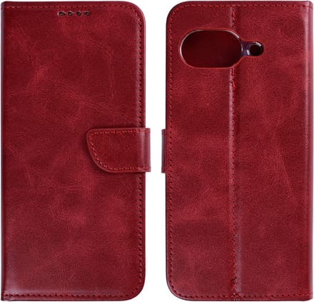 Rixus Bookcase For Google Pixel 10a Dark Red