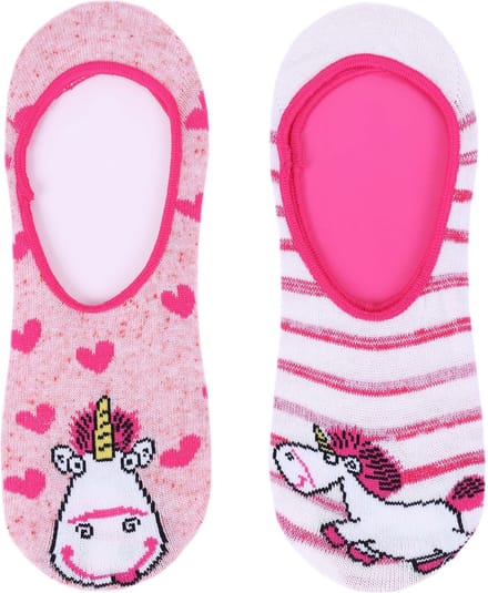 DESPICABLE ME UNICORN - Roze enkelsokjes voor dames - 2 paar