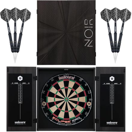Dartcentrum Zwart met Professioneel Sisal Dartbord en Scorebord