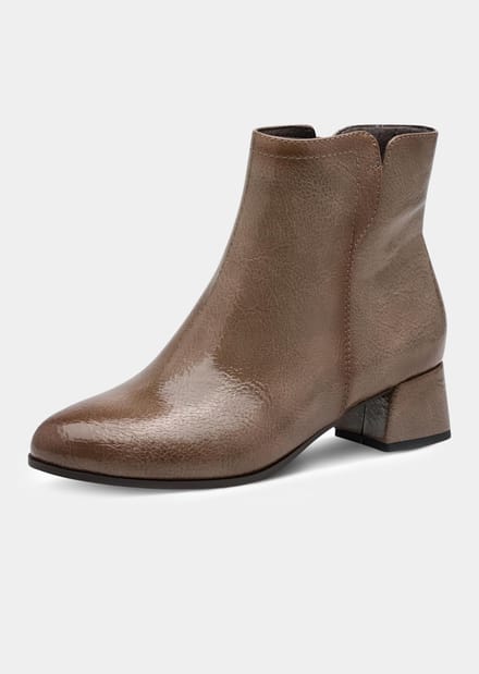 Laarsjes in laklederlook - steengrijs - Gr. 41 van Goldner Fashion