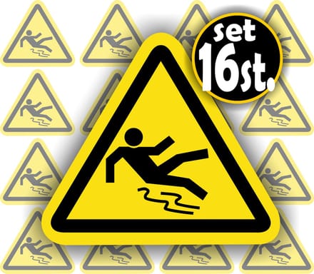 Jerma - Uitglijden gevaar - ISO norm - Stickers - 16 st. - 5 cm breed - Weerbestendig - Zelfklevend
