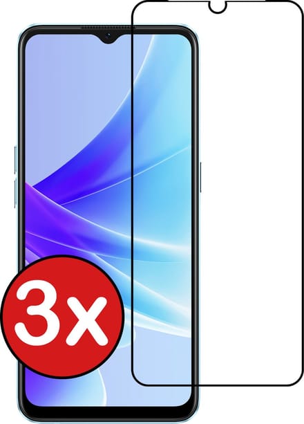 Screenprotector - 3 Stuks - Geschikt voor OPPO A57s - Full Cover - Beschermglas - Gehard Glas - Tempered Glass - Screen Protector