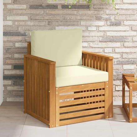 vidaXL - Buiten - bank - set - Massief - Acacia - Hout - en - Polyester