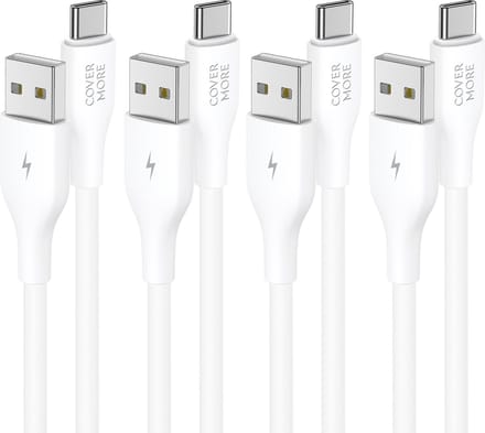 Usb C kabel - Usb A naar usb C - 4 stuks - Voordeelpak - 1m - Wit