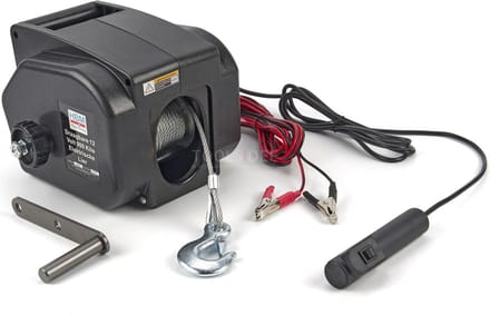 HBM draagbare elektrische lier 12V 900 kg IP55 staalkabel 9 m