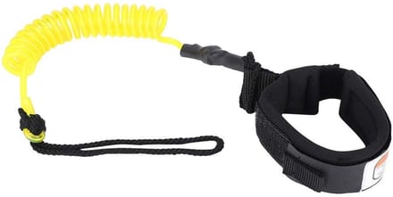 Dailygoody - Nikou Surf Line - Stand Up Paddle Board Coiled Spring Foot Line - Geel