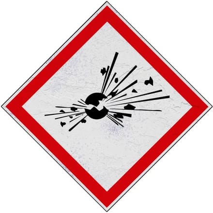 GHS01 explosieve stoffen bord | Forex Re materiaal | 30 x 30 cm