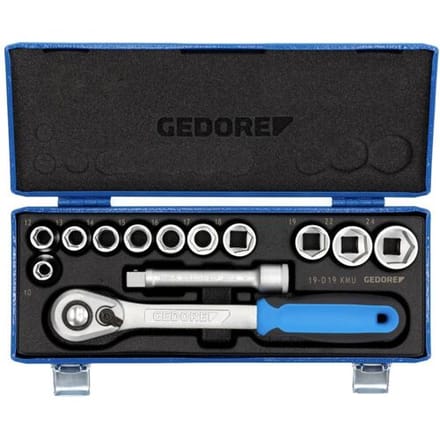 Gedore 19 KMU-20 2545810 Dopsleutelset Metrisch 1/2 (12,5 mm) 13-delig