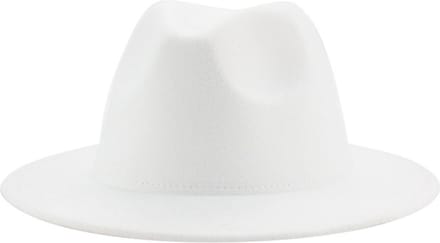 Fedora Hoed - Wit | Verstelbaar | 56 - 58 cm | Katoen / Polyester | Fashion Favorite
