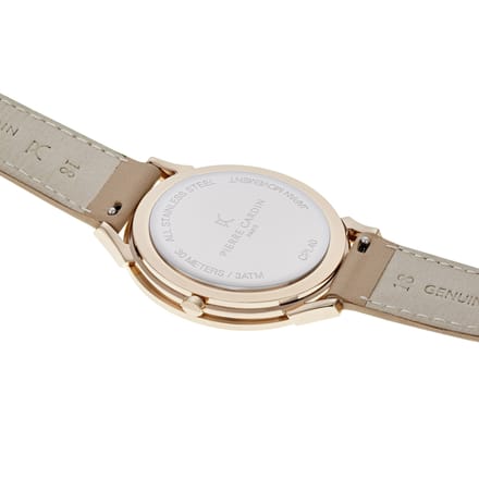 Pierre Cardin Pigalle Half Moon CPI.2011 Horloge - Leer - Crème - Ø 40 mm