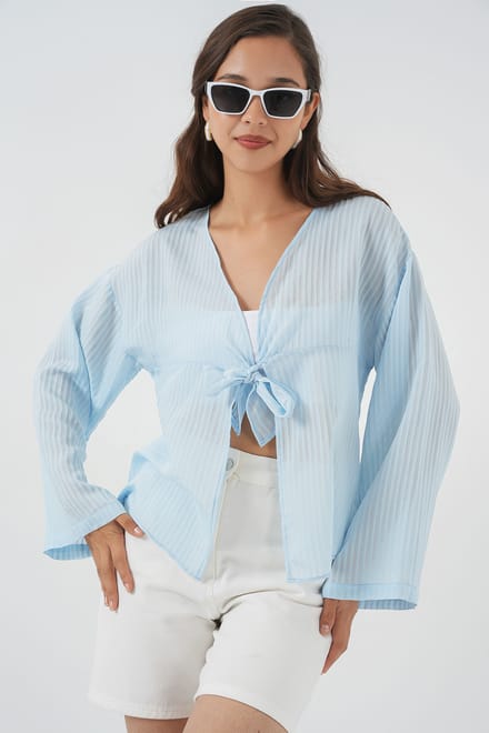 V-hals Blouse met Strik
