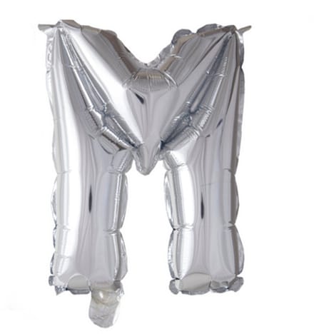 Folie Ballon Letter 40″ M - Zilver