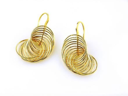 model Tornado oorringen in zilver geel goud verguld