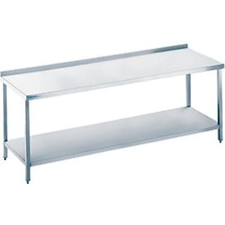 Werktafel van rvs met legbord, 850 x 700 x 1800 mm
