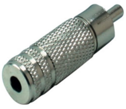 Tulp mono (m) - 3,5mm Jack mono (v) adapter / metaal