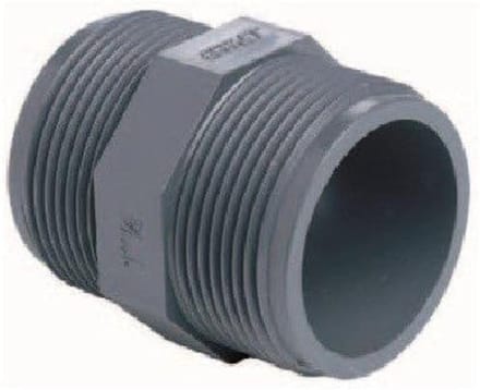 PVC Dubbele Schroefnippel 1 1/2 x 1 1/2 Inch met Buitendraad