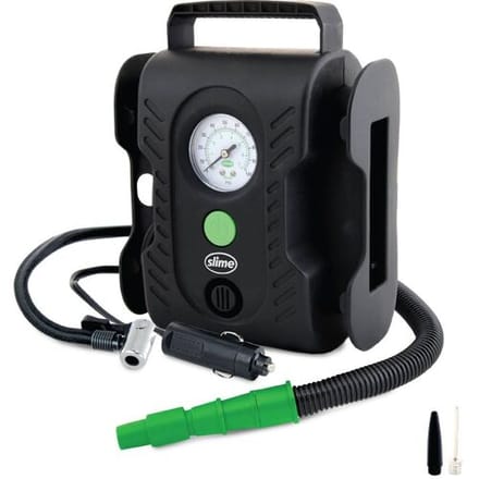Slime Multi-Purpose Tyre Kompressor Compressor 7 bar 12V-adapter voor kabelgebruik, Analoge Manometer, Met werklamp