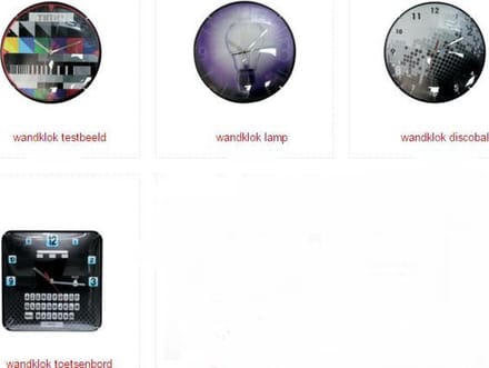 wandklok applicatie discobal - lamp - testbeeld - toetsenbord