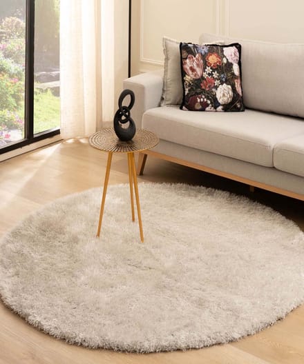 Velvet vloerkleed rond - Posh lichtzilver 200