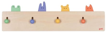 Goki kapstok kleurrijk kinderkamer accessoire houten decoratie.
