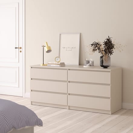 Ladekast Luna Taupe - 6 Lades - Strak Modern Design