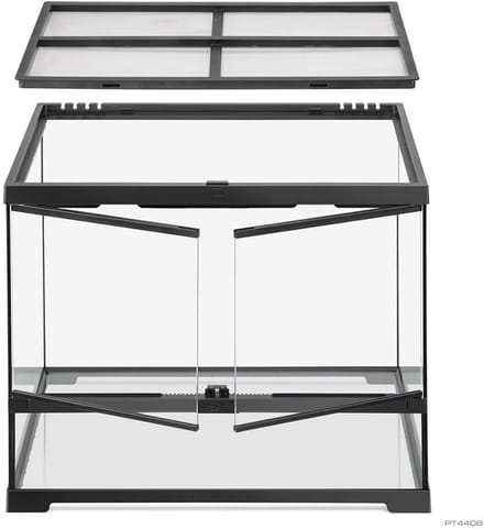 Exo Terra Pro Terrarium Zwart | Advanced Natural Terrarium 60Ã—45Ã—45 cm met 3-traps ventilatie