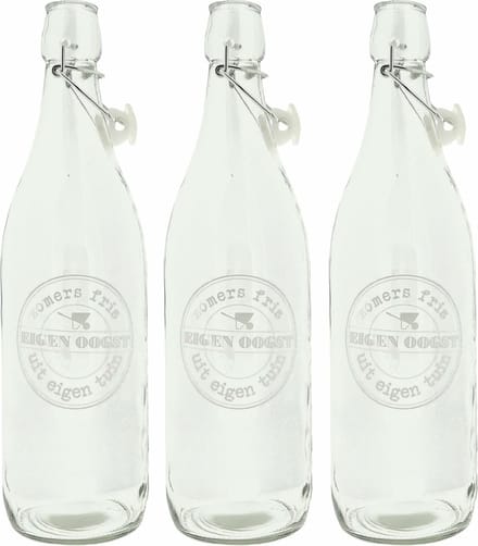 Limonadefles - Sapfles - Waterfles - 1 Liter - 8 x 30 cm - 3 Stuks