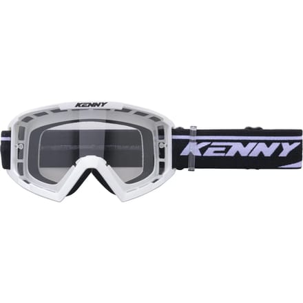 Kenny Racing Track witte kruisbril - helder vizier