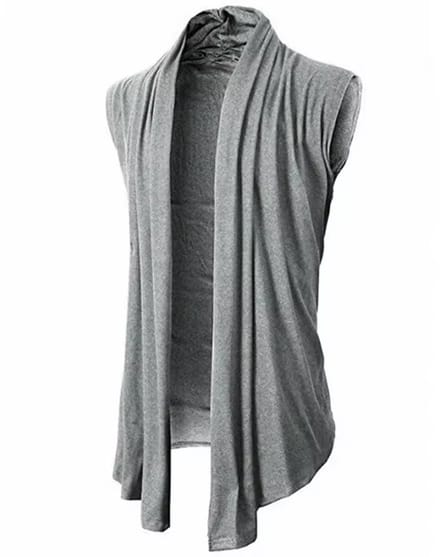 Dun Heren Zomervest - Grijs - Mode - Vest - Shirt - Gilet - Oversized