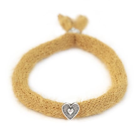 Armband fluffy curry zilver