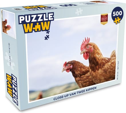 Puzzel Close-up van twee kippen - Legpuzzel - Puzzel 500 stukjes