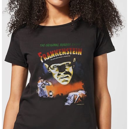 Universal Monsters Frankenstein Vintage Poster Dames T-shirt - Zwart - M