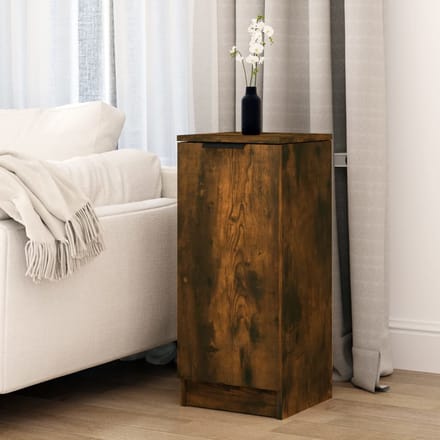 vidaXL - Dressoir - 30x30x70 - cm - bewerkt - hout - gerookt - eikenkleurig