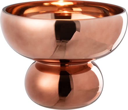 J-Line windlicht Op Voet Afgerond - glas - bruin - Ø 23 cm