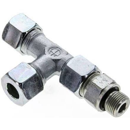 12S & G3/8'' Verzinkt Stalen L-Snijringkoppeling Buitendraad 630bar Verstelbaar ISO 8434-1