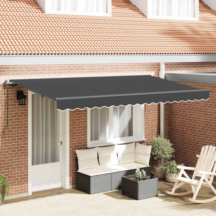vidaXL - Uitschuifbare - luifel - Antraciet - 400 - x - 200 - cm - Stof