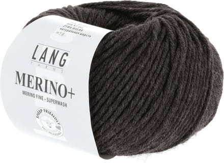 Lang Yarns Merino Plus - 368 donkerbruin mix - Merinowol Garen