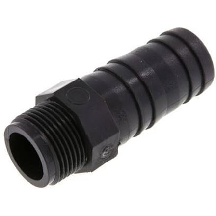 25 mm & G3/4'' PVC-U Slangpilaar buitendraad 76mm EN 1452-3 [5 Stuks]