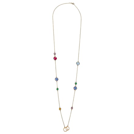Orphelia ZK-7409/G - Ketting - Zilver 925 verguld - Multicolor Stenen - 90 cm