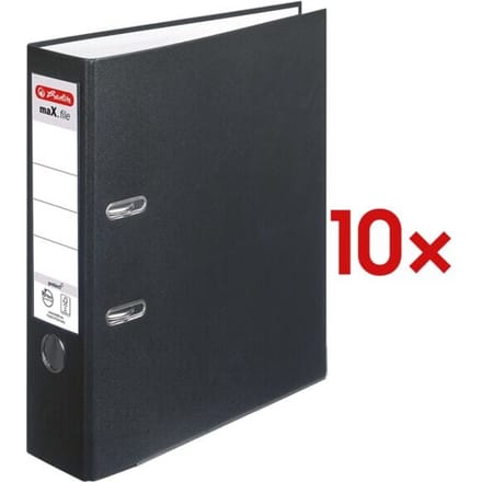 herlitz ordner maX.file protect, A4, rugbreedte 80 mm, zwart