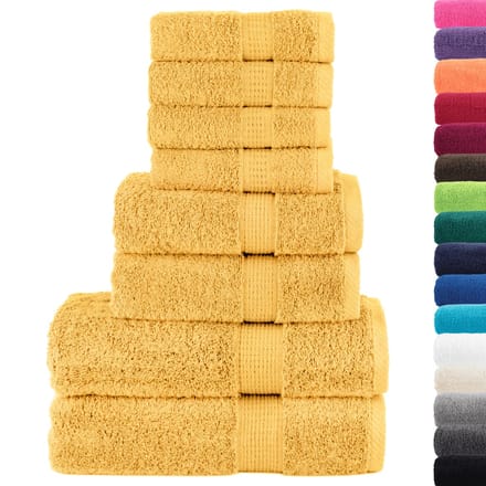 vidaXL - 8-delige - Handdoekenset - SOLUND - 600 - g/m² - goudkleurig