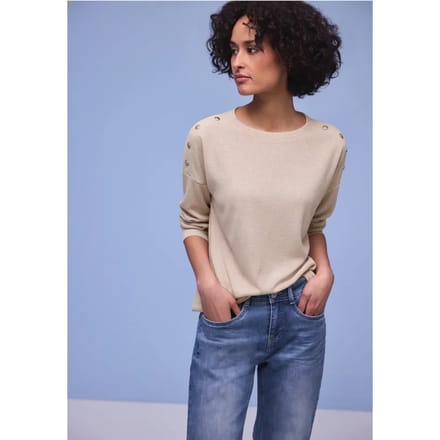 Shirt met knoopdetail